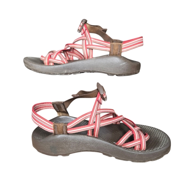 Chaco Womens ZX Pink Brown Striped Double Strap Outdoor Hiking Camping Sandals 8 - Picture 2 of 11